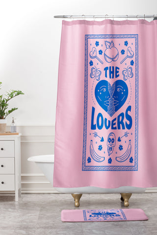 Cowgirl UFO The Lovers Shower Curtain And Mat