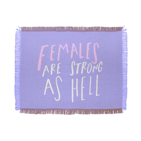 Craft Boner Females are strong as hell center Throw Blanket