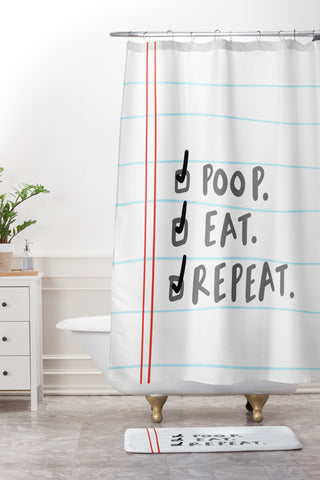 Craft Boner Poop eat repeat Shower Curtain And Mat