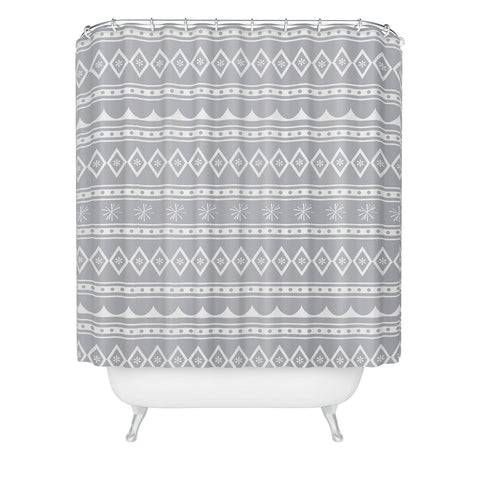 CraftBelly Retro Holiday Gray Shower Curtain