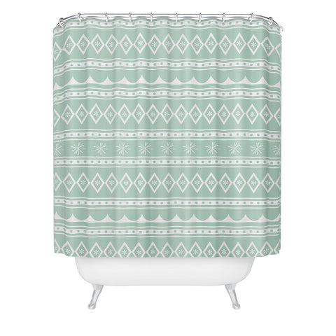 CraftBelly Retro Holiday Mint Shower Curtain