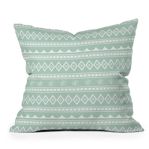 CraftBelly Retro Holiday Mint Throw Pillow