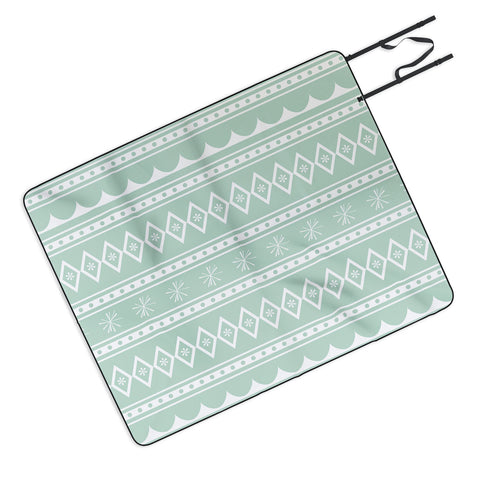 CraftBelly Retro Holiday Mint Picnic Blanket