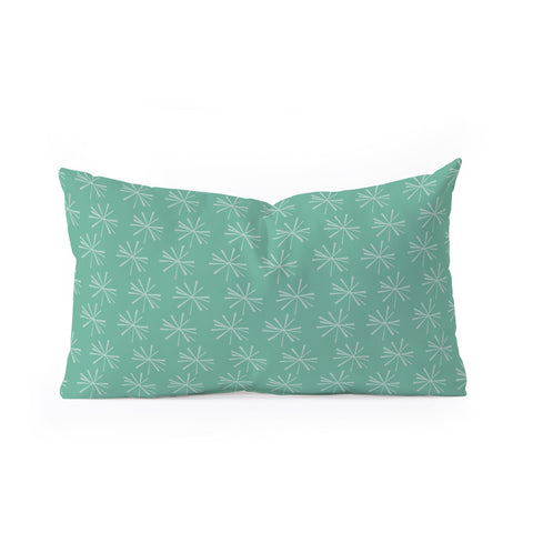 CraftBelly Snowflake Teal Oblong Throw Pillow
