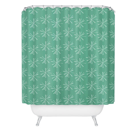 CraftBelly Snowflake Teal Shower Curtain