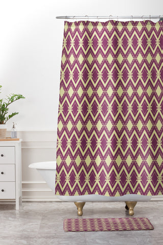 CraftBelly Tribal Merlot Shower Curtain And Mat