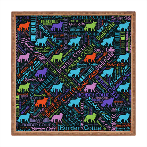 Creativemotions Border Collie Dog Word Art Square Tray
