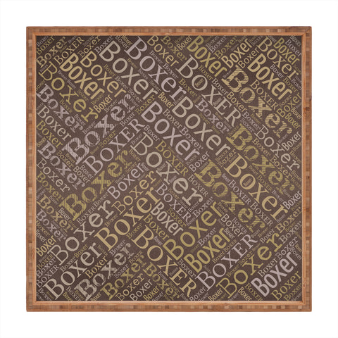 Creativemotions Boxer dog Word Art Square Tray