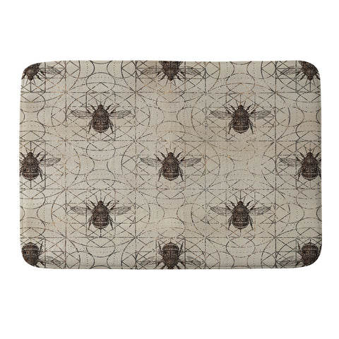 Creativemotions Bumble Bee on sacred geometry Memory Foam Bath Mat