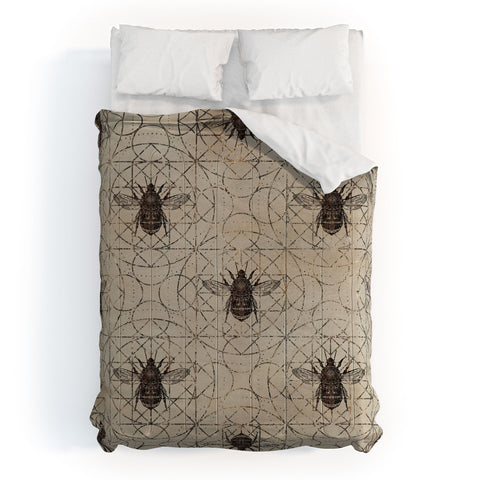 Creativemotions Bumble Bee on sacred geometry Comforter