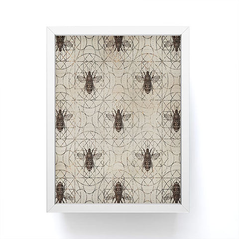 Creativemotions Bumble Bee on sacred geometry Framed Mini Art Print