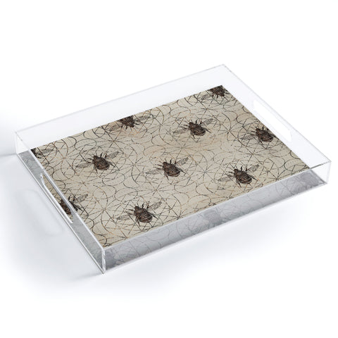 Creativemotions Bumble Bee on sacred geometry Acrylic Tray