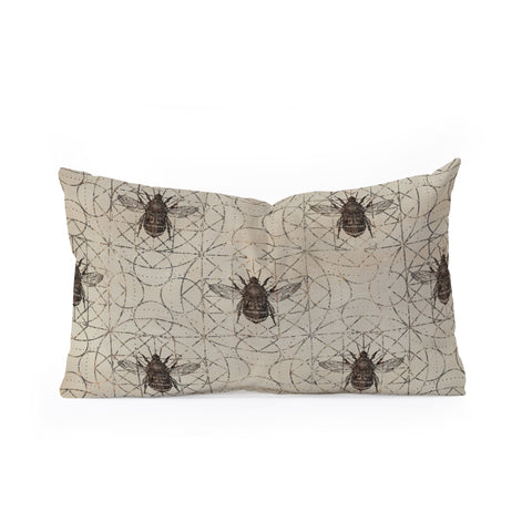 Creativemotions Bumble Bee on sacred geometry Oblong Throw Pillow