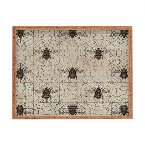Creativemotions Bumble Bee on sacred geometry Rectangular Tray