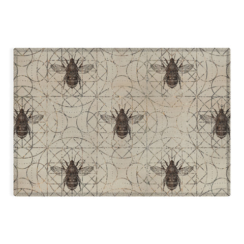 Creativemotions Bumble Bee on sacred geometry Outdoor Rug