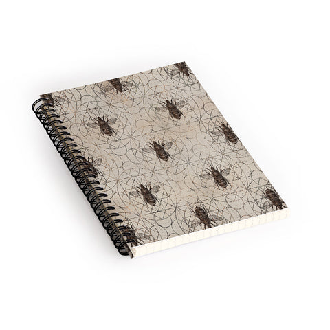 Creativemotions Bumble Bee on sacred geometry Spiral Notebook