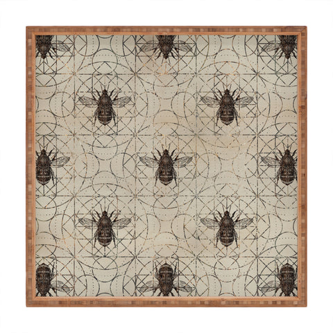 Creativemotions Bumble Bee on sacred geometry Square Tray