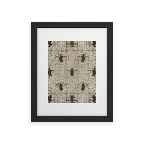 Creativemotions Bumble Bee on sacred geometry Framed Art Print