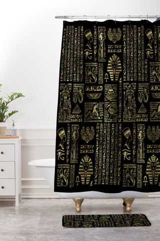 Creativemotions Egyptian hieroglyphs and deities Shower Curtain And Mat
