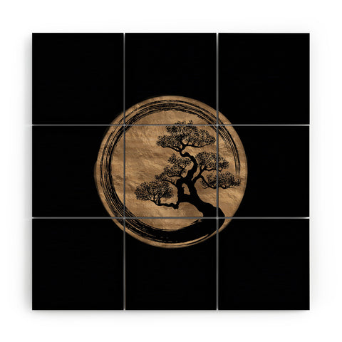 Creativemotions Enso Zen Circle and Bonsai Tree Wood Wall Mural