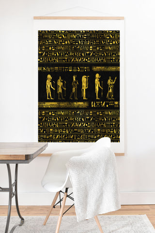 Creativemotions Golden Egyptian Gods and hiero Art Print And Hanger