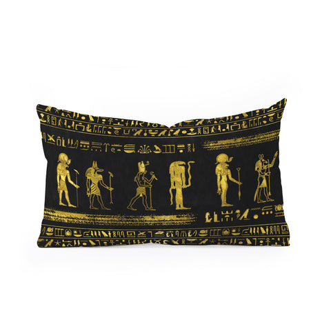Creativemotions Golden Egyptian Gods and hiero Oblong Throw Pillow