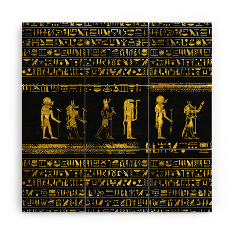 Creativemotions Golden Egyptian Gods and hiero Wood Wall Mural