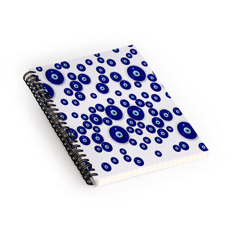 Creativemotions Greek Blue Glass Evil Eye Spiral Notebook
