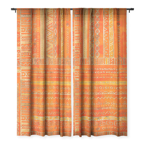 Creativemotions Tribal Ethnic pattern gold Sheer Non Repeat