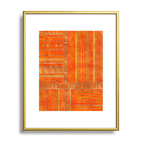 Creativemotions Tribal Ethnic pattern gold Metal Framed Art Print
