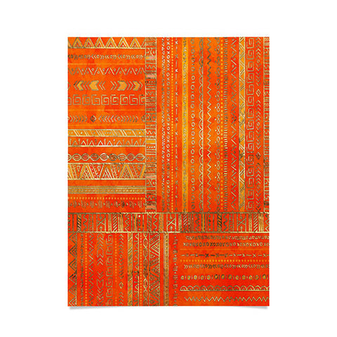 Creativemotions Tribal Ethnic pattern gold Poster