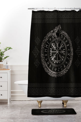 Creativemotions Vegvisir with Ouroboros Shower Curtain And Mat