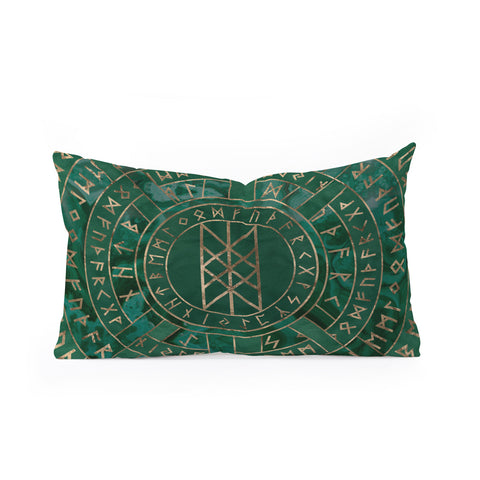 Creativemotions Web of Wyrd Malachite Leather Oblong Throw Pillow
