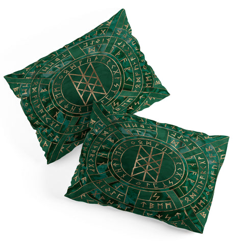 Creativemotions Web of Wyrd Malachite Leather Pillow Shams