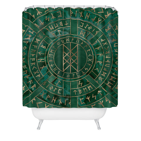 Creativemotions Web of Wyrd Malachite Leather Shower Curtain