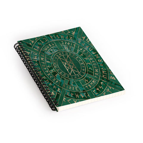 Creativemotions Web of Wyrd Malachite Leather Spiral Notebook