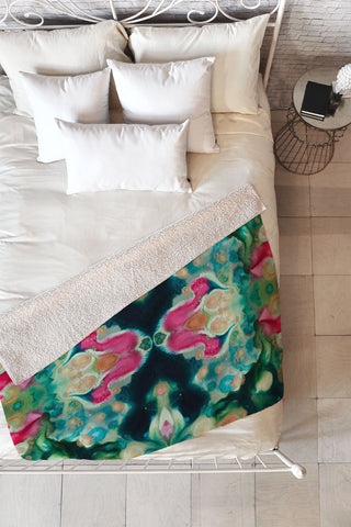 Crystal Schrader Botanical Jewels Fleece Throw Blanket