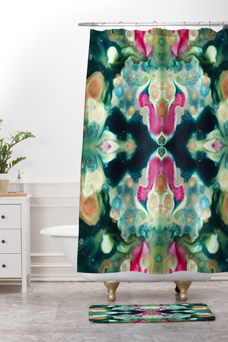 Crystal Schrader Botanical Jewels Shower Curtain And Mat