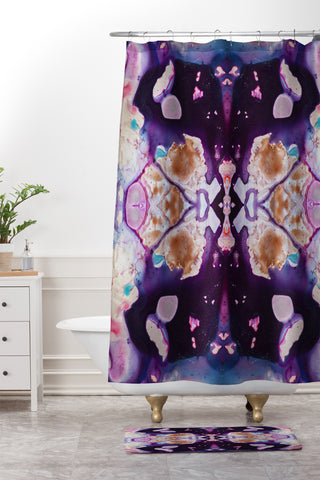 Crystal Schrader Carnaval Violet Shower Curtain And Mat