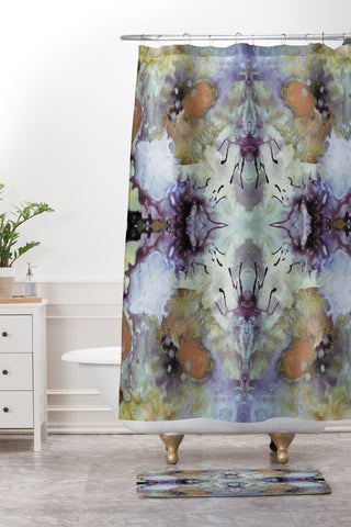 Crystal Schrader Disco Eggplant Shower Curtain And Mat