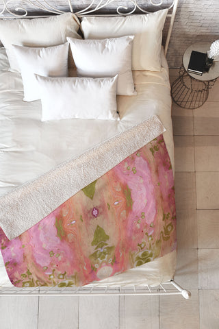 Crystal Schrader Pink Bubblegum Fleece Throw Blanket
