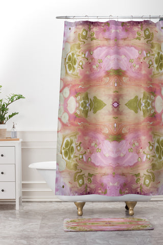 Crystal Schrader Pink Bubblegum Shower Curtain And Mat