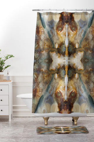 Crystal Schrader Rusty Patina Shower Curtain And Mat