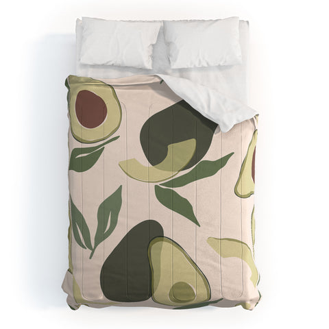 Cuss Yeah Designs Abstract Avocado Pattern Comforter
