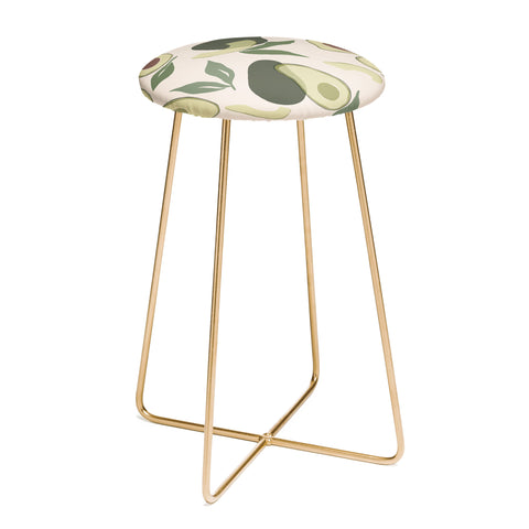 Cuss Yeah Designs Abstract Avocado Pattern Counter Stool