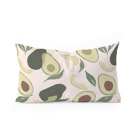 Cuss Yeah Designs Abstract Avocado Pattern Oblong Throw Pillow