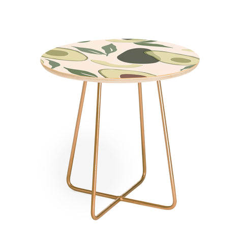 Cuss Yeah Designs Abstract Avocado Pattern Round Side Table