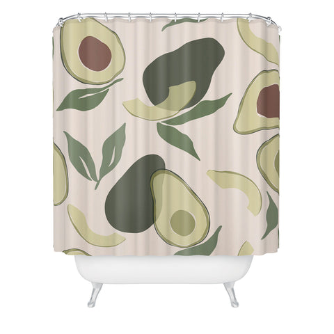 Cuss Yeah Designs Abstract Avocado Pattern Shower Curtain