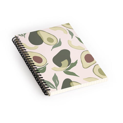Cuss Yeah Designs Abstract Avocado Pattern Spiral Notebook