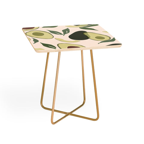 Cuss Yeah Designs Abstract Avocado Pattern Side Table